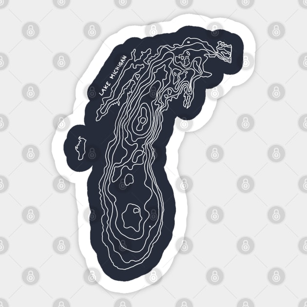 Lake Michigan (white) Sticker by simplistictees